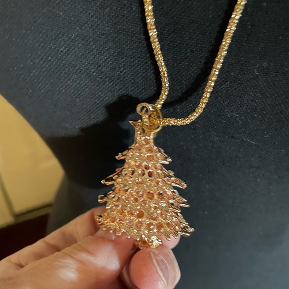 Betsey Johnson Christmas Tree Necklace Pendant and Chain - Picture 3 of 7
